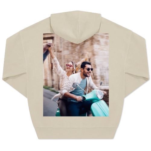 Hoodie beige unisexe Imprimé au dos Hoodie beige unisexe Imprimé au dos