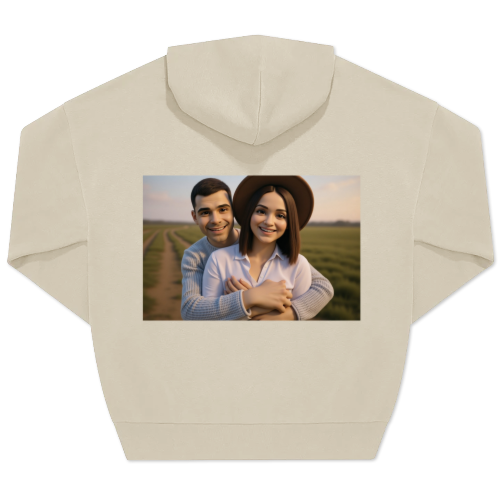 Hoodie beige unisexe Imprimé au dos Hoodie beige unisexe Imprimé au dos