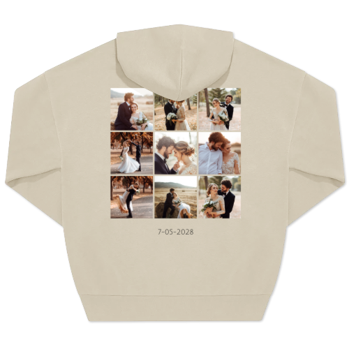 Hoodie Unisex Sand Tryck baksida