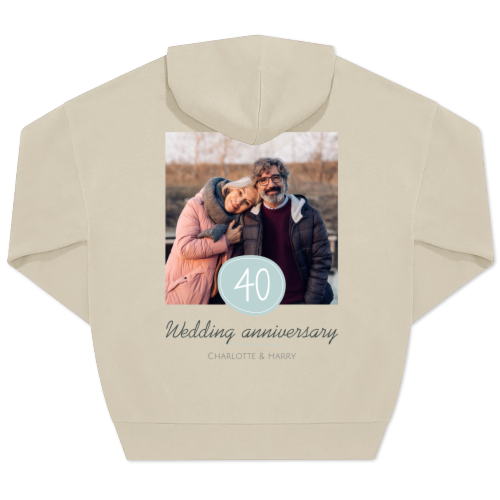 Hoodie Unisex Beige Print achterkant Hoodie Unisex Beige Print achterkant