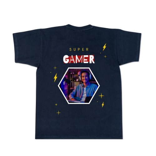 T-shirt mannen donkerblauw Achterkant T-shirt mannen donkerblauw Achterkant