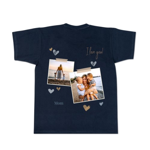T-shirt mannen donkerblauw Achterkant