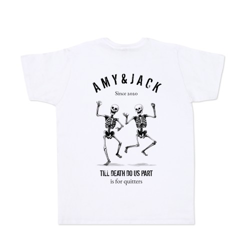 T-paita kuvalla valkoinen Takasivu