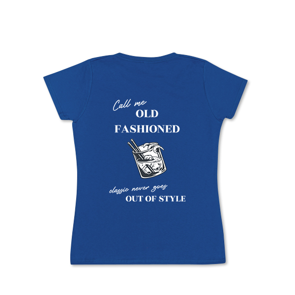 T-shirt vrouwen Blauw Achterkant