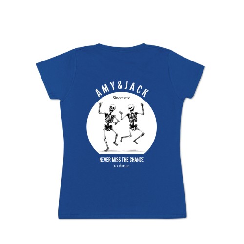 Naisten T-paita atollinsininen Takasivu