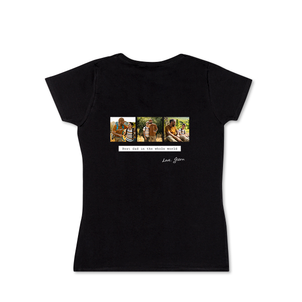 Frauen T-Shirt Schwarz Rückseite