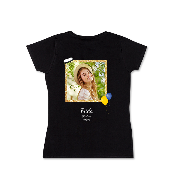 T-shirt dam svart Baksida