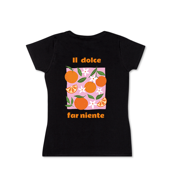 T-skjorte dame sort Bakside