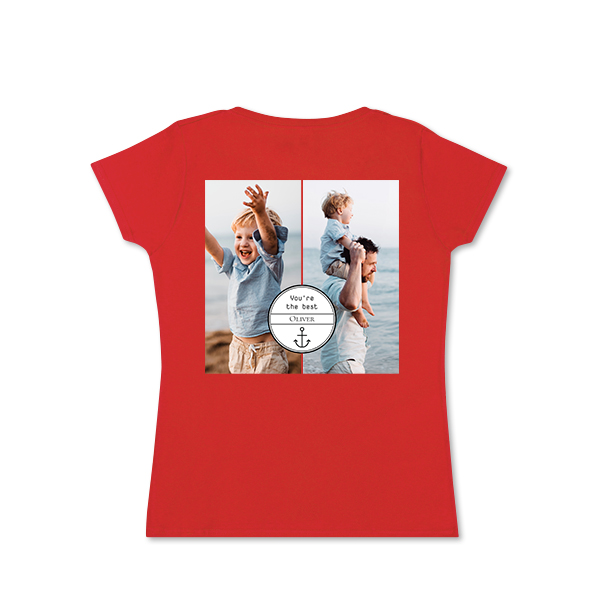 Frauen T-Shirt Rot Rückseite