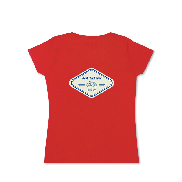 Frauen T-Shirt Rot Rückseite