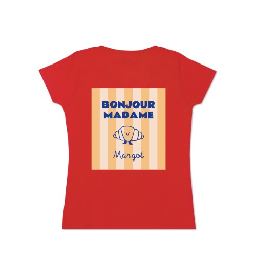 T-shirt femme rouge Arrière
