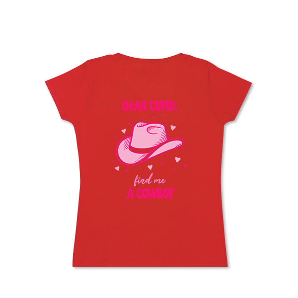 T-shirt femme rouge Arrière