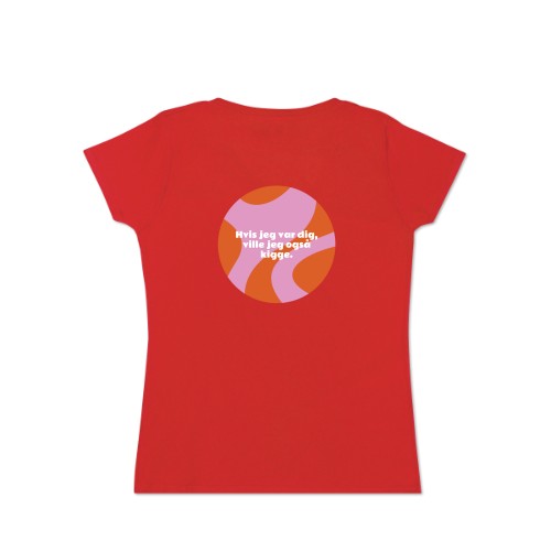T-shirt dame rød Bagside T-shirt dame rød Bagside