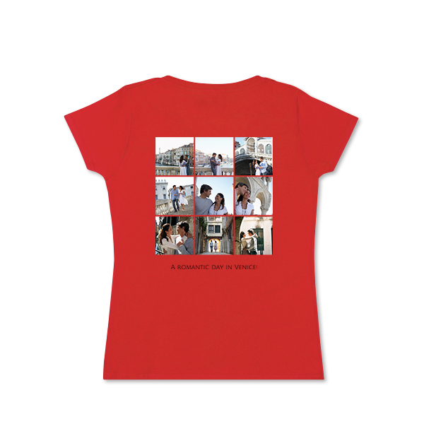 T-shirt vrouwen rood Achterkant
