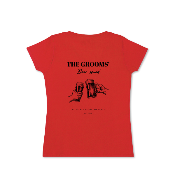 Frauen T-Shirt Rot Rückseite Frauen T-Shirt Rot Rückseite