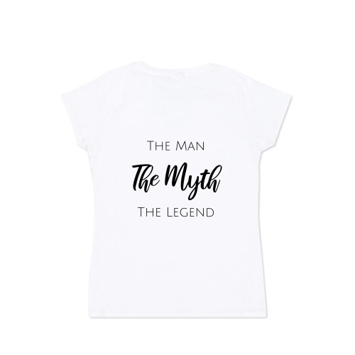 Naisten T-paita valkoinen Takasivu Naisten T-paita valkoinen Takasivu