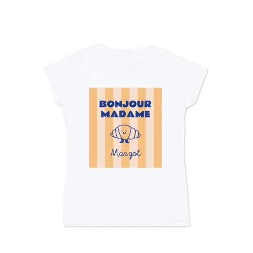 T-shirt femme blanc Arrière