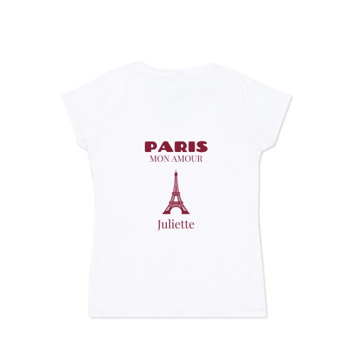 T-shirt femme blanc Arrière