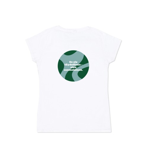 Naisten T-paita valkoinen Takasivu Naisten T-paita valkoinen Takasivu