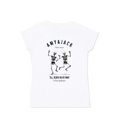 Naisten T-paita valkoinen Takasivu