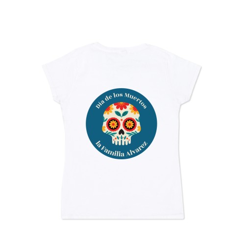 Naisten T-paita valkoinen Takasivu