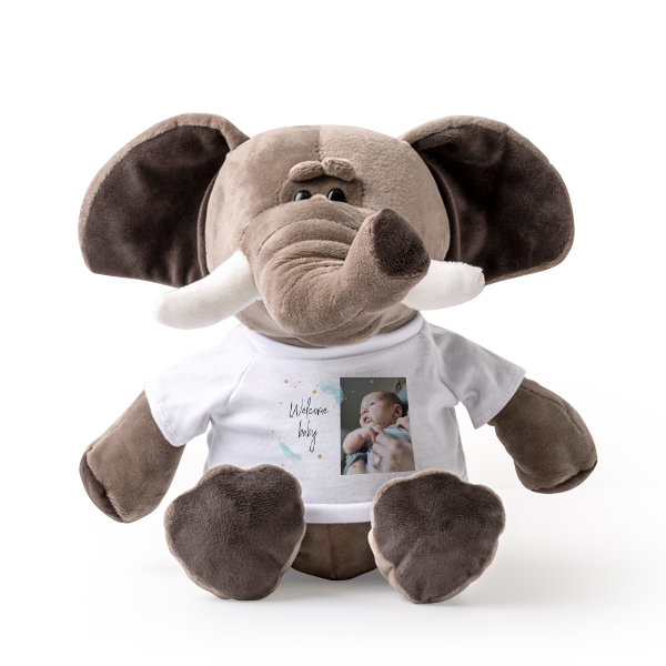 Kuscheltier Elefant mit Foto-Shirt