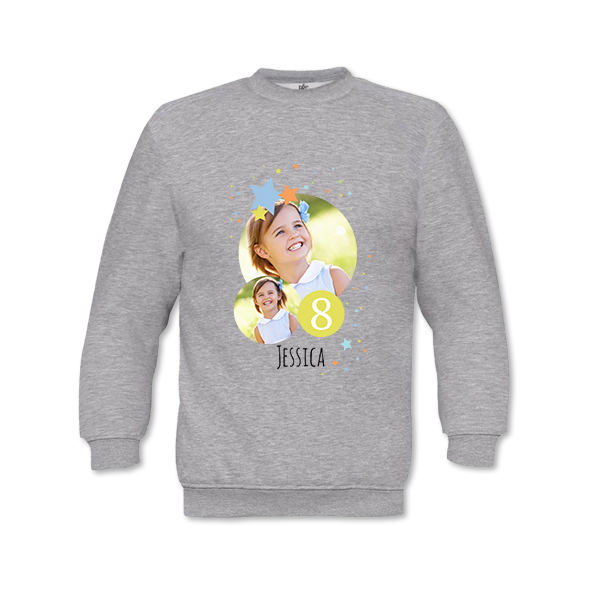 Kinder Sweatshirt Grau gesprenkelt