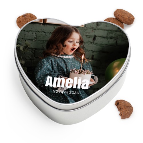 Herzförmige Keksdose mit Generous Keksen