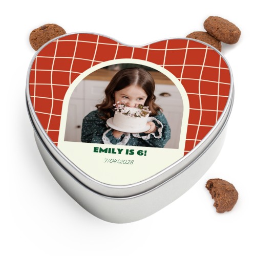 Herzförmige Keksdose mit Generous Keksen Herzförmige Keksdose mit Generous Keksen