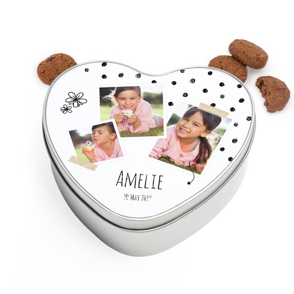Cookie Tin Heart with Generous cookies Cookie Tin Heart with Generous cookies