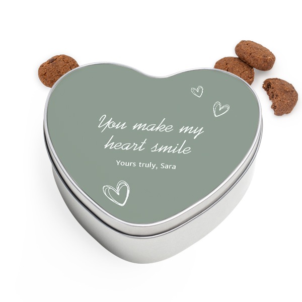 Cookie Tin Heart with Generous cookies Cookie Tin Heart with Generous cookies