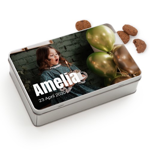 Boîte à biscuits rectangle avec biscuits Generous 