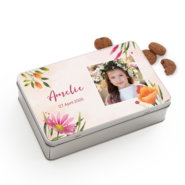 Koekjestrommel rechthoekig met Generous koekjes