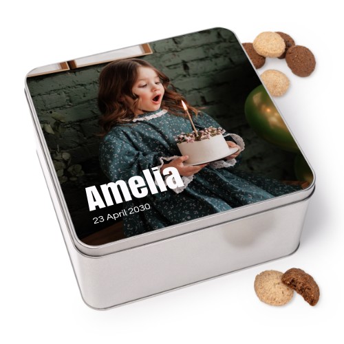 Cookie Tin Square with Generous cookies Cookie Tin Square with Generous cookies