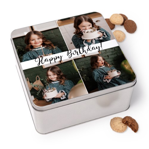 Cookie Tin Square with Generous cookies