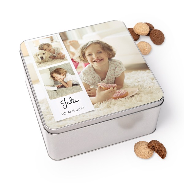 Cookie Tin Square with Generous cookies