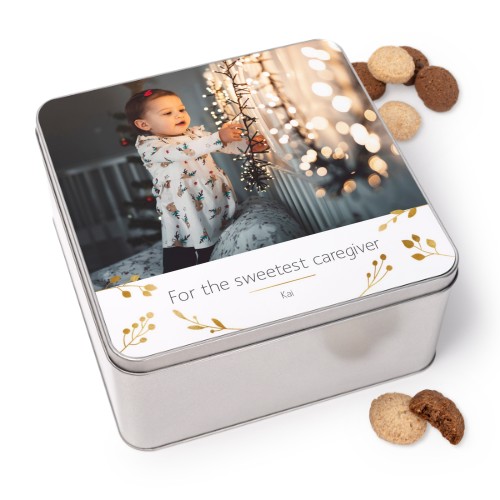 Koekjestrommel vierkant met Generous koekjes Koekjestrommel vierkant met Generous koekjes