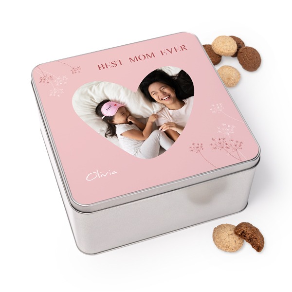 Koekjestrommel vierkant met Generous koekjes Koekjestrommel vierkant met Generous koekjes