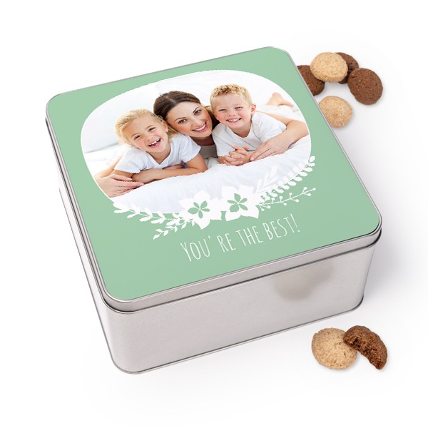 Cookie Tin Square with Generous cookies