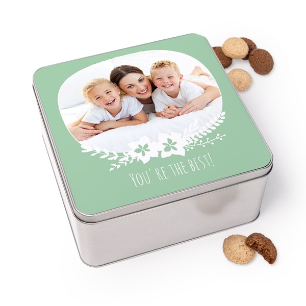 Koekjestrommel vierkant met Generous koekjes