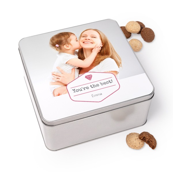 Koekjestrommel vierkant met Generous koekjes
