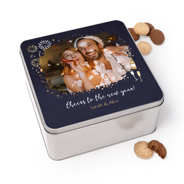 Cookie Tin Square with Generous cookies