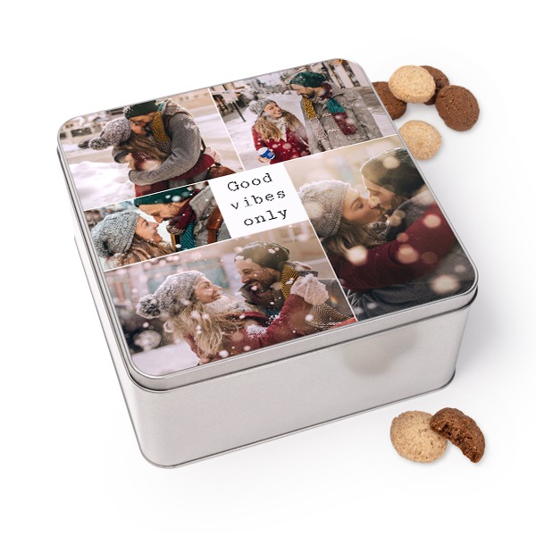 Cookie Tin Square with Generous cookies