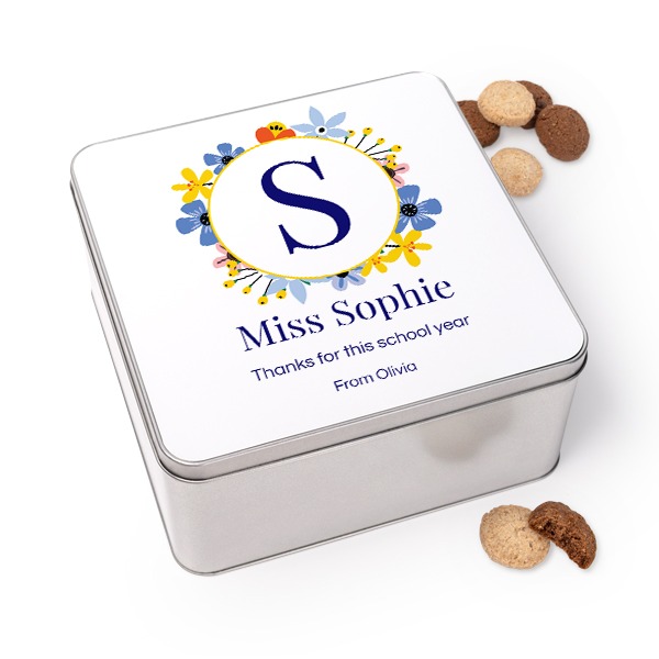 Cookie Tin Square with Generous cookies