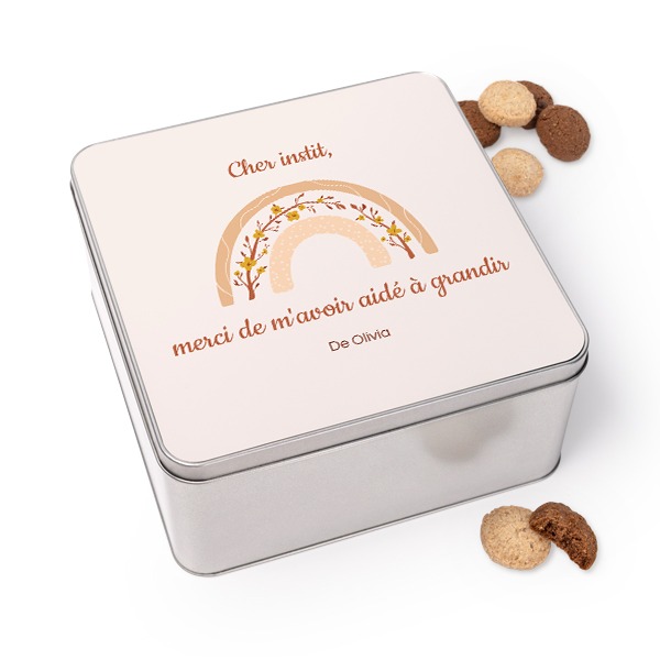 Boîte à biscuits carrée avec biscuits Generous 