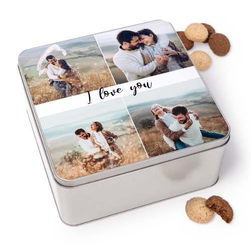 Cookie Tin Square with Generous cookies