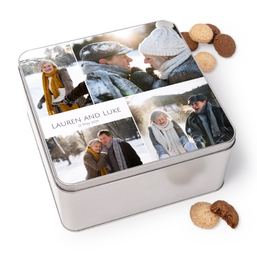 Quadratische Keksdose mit Generous Keksen Quadratische Keksdose mit Generous Keksen