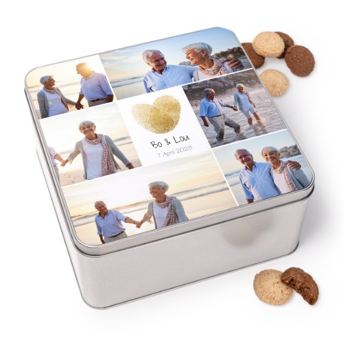 Boîte à biscuits carrée avec biscuits Generous 