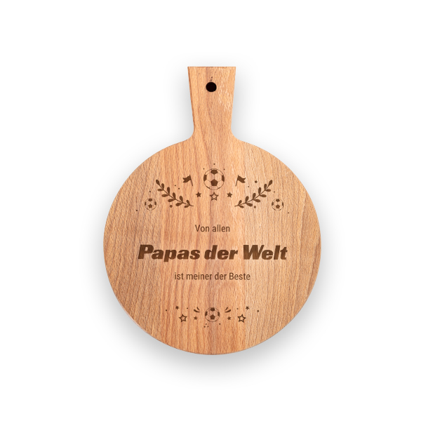 Schneidebrett mit Gravur aus Holz - Rund