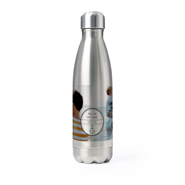 Trinkflasche Edelstahl Grau